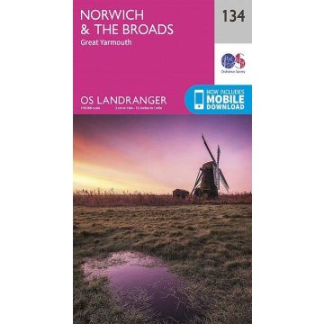 Topografische Karte OS 134 Norwich & The Broads 1:50 000 / Landranger Map
