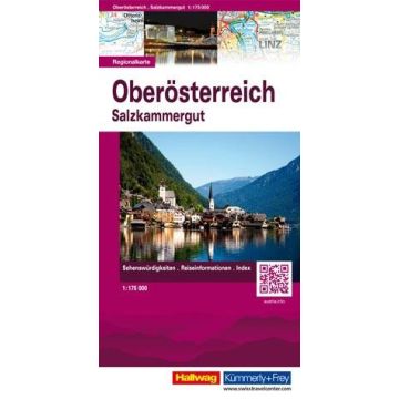 Carte routière Oberösterreich Salzkammergut 1:175 000 / Hallwag