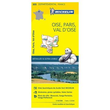 Strassenkarte Michelin 305 Oise Paris Val d'Oise 1:150 000