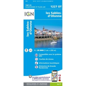 Topographische Karte IGN 1227 OT Les Sables-d'Olonne 1:25 000