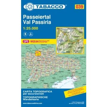 Carte de randonnée Tabacco 039 Val Passiria 1:25 000