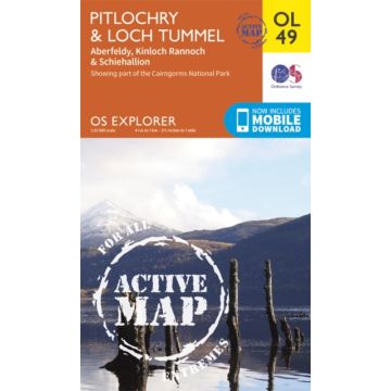 OS Explorer 49 Pitlochry & Loch Tummel 1: 25 000 Active Map
