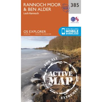 OS Explorer 385 Rannoch Moor & Ben Alder 1:25 000 Active Map