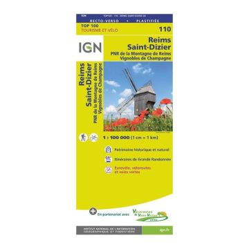 Topographische Karte IGN 110 Reims Saint-Dizier 1:100 000