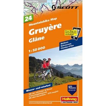 Mountainbike Map 24 Gruyère 1:50 000 / Hallwag