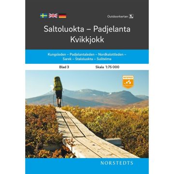 Outdoorkartan 3 Saltoluokta Padjelanta Kvikkjokk 1:75 000 / Norstedts