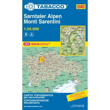 Carte de randonnée Tabacco 040 Monti Sarentini 1:25 000