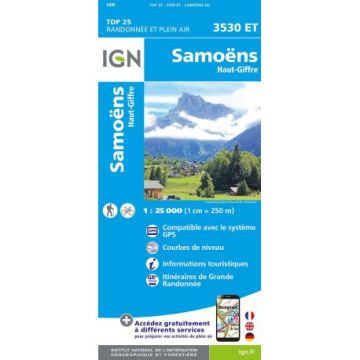 Topographische Karte IGN 3530 ET Samoëns 1:25 000