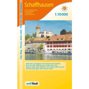 Plan de ville Schaffhausen et environnement 1:10 000 / Orell Füssli