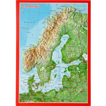 Scandinavie carte postale en relief