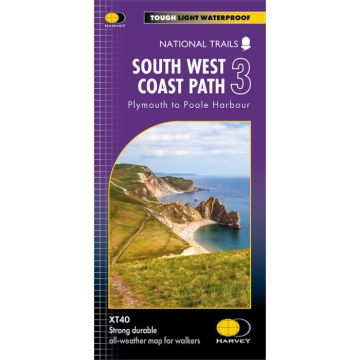 Carte de randonnées South West Coast Path 3 1:40 000 Plymouth to Poole Harbour / Harvey
