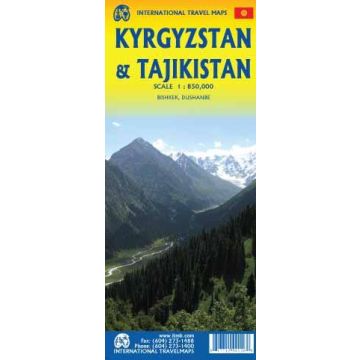 Strassenkarte Kyrgyzstan & Tajikistan 1:850 000 / ITMB