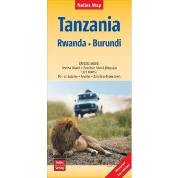 Strassenkarte Tanzania Rwanda Burundi 1:1 500 000 / Nelles