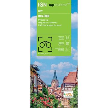 Topographische Karte IGN D67 Bas-Rhin 1:100 000 / Top 100