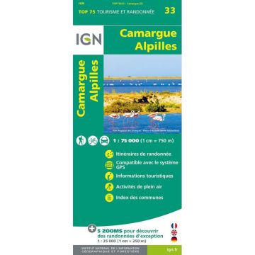 Freizeitkarte IGN Top 75 Camargue Alpilles 1:75 000 