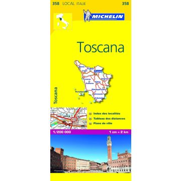 Carte routière Michelin 358 Toscana 1:200 000
