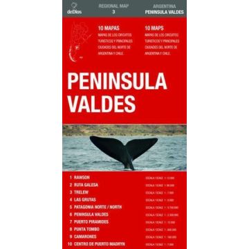 Strassenkarte Peninsula Valdes - Argentina Map 3 (div. Massstäbe) / de Dios