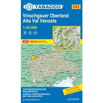 Carte de randonnée Tabacco 043 Alta Val Venosta 1:25 000