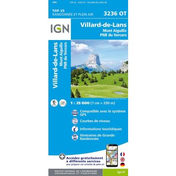 Topographische Karte IGN 3236 OT Villard-de-Lans 1:25 000