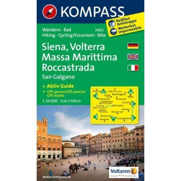 Wanderkarte Kompass 2462 Siena, Volterra 1:50 000