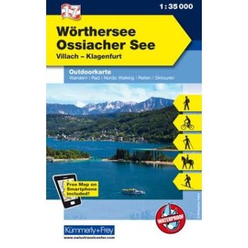 Carte de randonnée Wörthersee 1:35 000 / Kümmerly & Frey Outdoorkarte 17