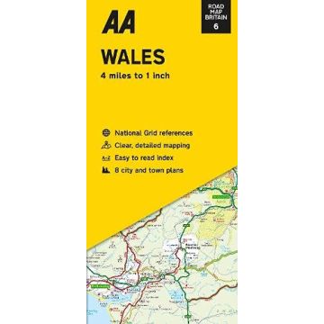Carte routière Wales 1:250 000 / AA Road Map Britain 6