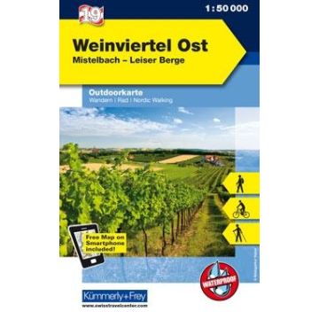 Carte de randonnée Weinviertel Ost 1:50 000 / Kümmerly & Frey Outdoorkarte 19