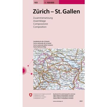 103 Zürich St.Gallen 1:100 000 / Swisstopo