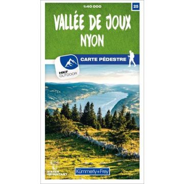 Carte pédestre 25 Vallée de Joux Nyon 1:40 000 / Kümmerly + Frey