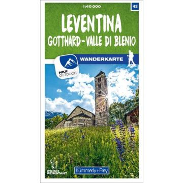 Wanderkarte 43 Leventina Gotthard 1:40 000 / Kümmerly & Frey
