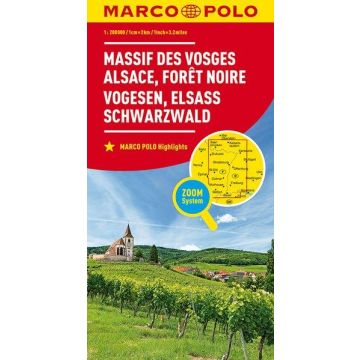 Carte routière Vosges Alsace Forêt Noire 1:200 000 / Marco Polo