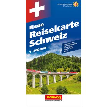 Carte routière Suisse - Nouvelle carte touristique 1:200 000 / Hallwag