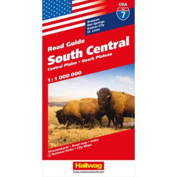 Carte routière South Central 1:1 Mio. Road Guide USA 7 / Hallwag