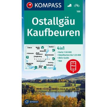 Wanderkarte Kompass 188 Ostallgäu Kaufbeuren 1:50 000