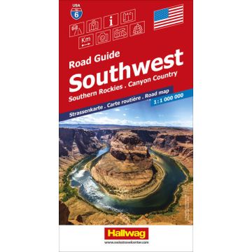 Strassenkarte USA Southwest 1:1 Mio. Road Guide USA 6 / Hallwag