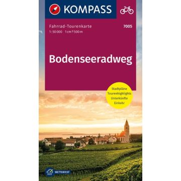 Velokarte Bodenseeradweg Tourenkarte 1:50 000 / Kompass