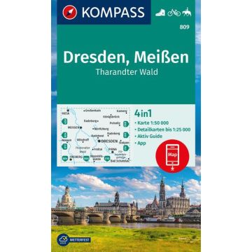 Wanderkarte Kompass 809 Dresden Meissen 1:50 000