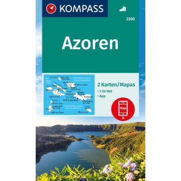 Wanderkarte Kompass 2260 Azoren 1:50 000 (2 Karten)
