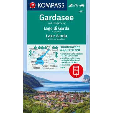 Wanderkarte Kompass 697 Gardasee und Umgebung 1:35 000