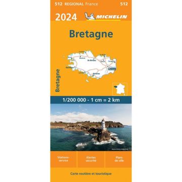 Strassenkarte Michelin 512 Bretagne 1:200 000 