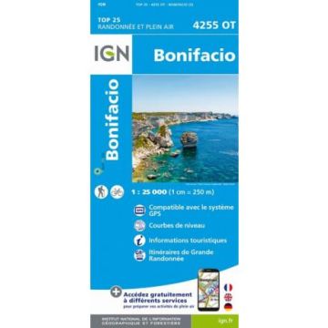 Topographische Karte IGN 4255 OT Bonifacio 1:25 000