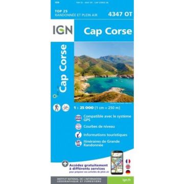 Topographische Karte IGN 4347 OT Cap Corse 1:25 000 