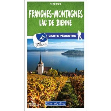 Carte pédestre 10 Franches Montagnes Lac de Bienne 1:40 000 / Kümmerly + Frey
