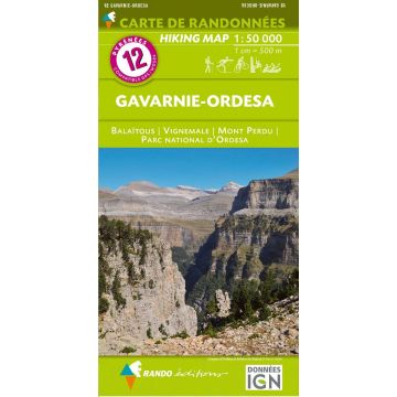 Carte de randonnée Pyrénées 12 Gavarnie Ordesa 1:50 000 / Rando Editions