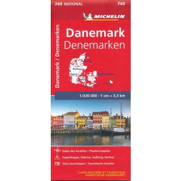 Carte routière Michelin 749 Danemark 1:330 000