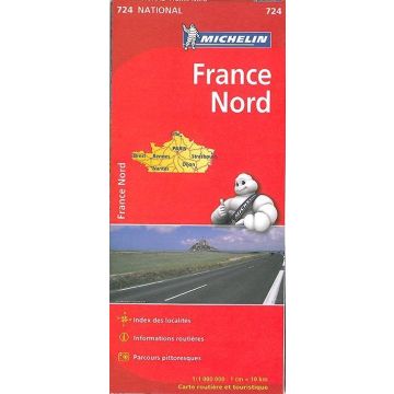 Strassenkarte Michelin 724 France Nord 1:1 Mio.