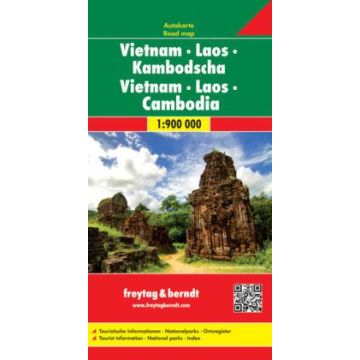 Strassenkarte Vietnam Laos Kambodscha 1:900 000 / Freytag & Berndt