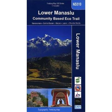 Carte de randonnées Lower Manaslu 1:125 000 / Nepa Maps