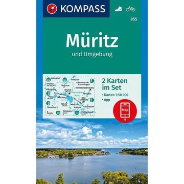 Wanderkarte Kompass 855 Müritz & Umgebung 1:50 000 (2 Karten im Set)