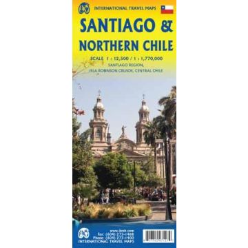 Stadtplan Santiago 1:12 500 / Strassenkarte Northern Chile 1:770 000 / ITMB